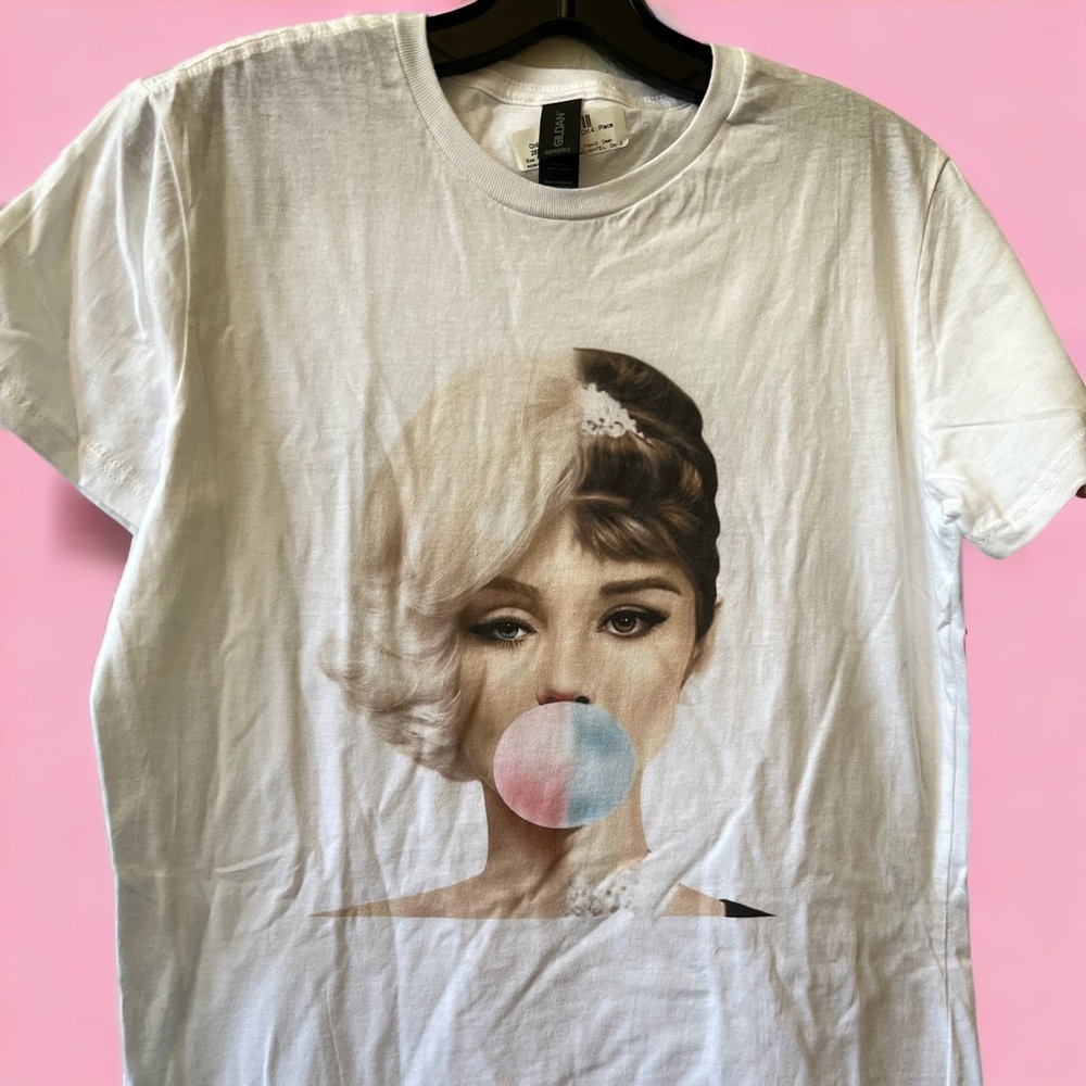 Marilyn Monroe & Audrey Hepern Icon Retro Pop art graphic Short Sleeve Tee